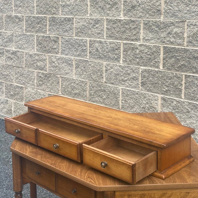 American Vintage Cushman Colonial Solid Maple 2 Drawer Dresser Topper or Jewelry Box For Sale - Image 3 of 12