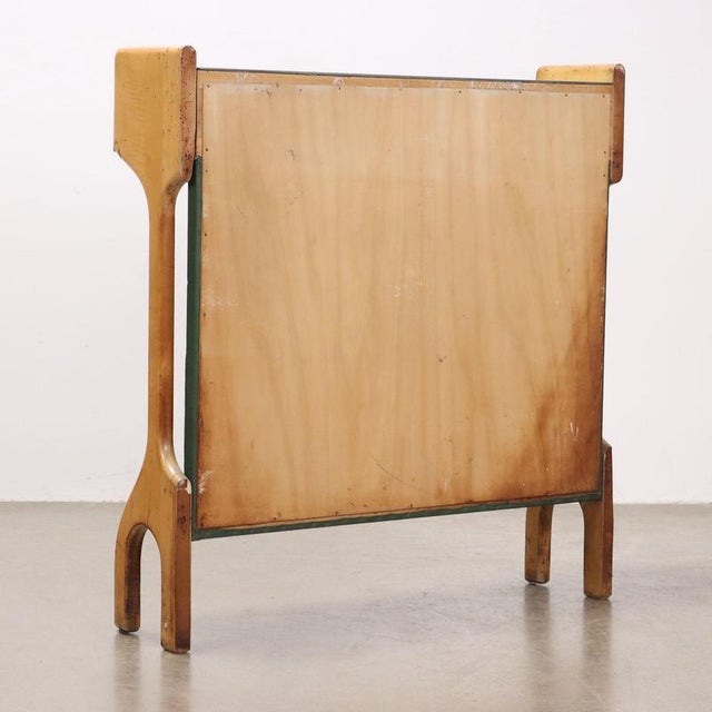 Vintage Console Table in Beech and Leatherette, 1950s For Sale - Image 9 of 10