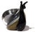 Mid-Century Modern Murano Vetreria Venier Label Gold Silver Flecks Black Italian Art Glass Snail Paperweight Figurine For Sale - Image 3 of 10