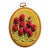 Framed 3d Stumpwork Textile Wall Art - Vintage Botanical Red Roses on Yellow For Sale