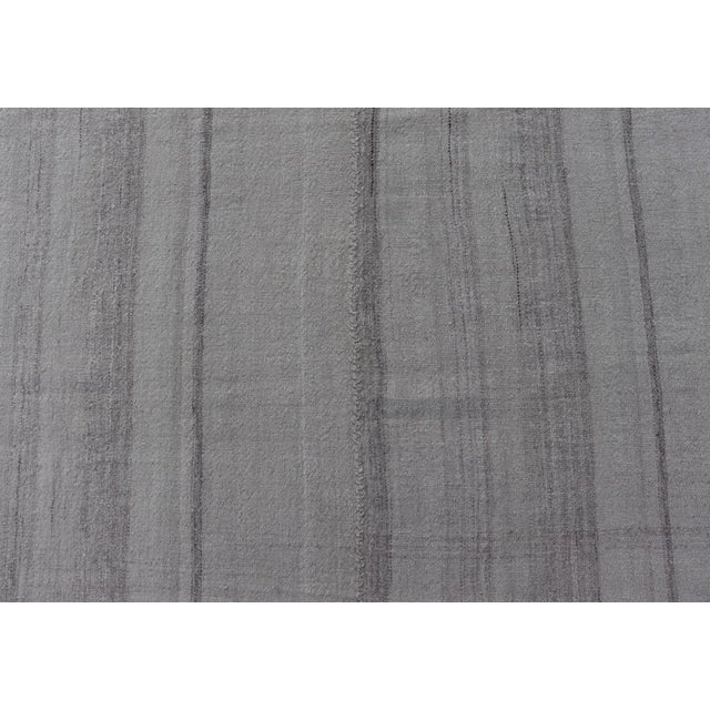 Textile Mid 20th Century Stripe Design Turkish Vintage Kilim Rug in Shades of Ivory Cream and Taupe For Sale - Image 7 of 12