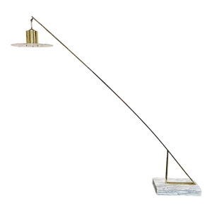Achille Castiglioni Italian Floor Lamp Brass Marble Lucite