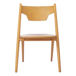 Vintage German Hiller Folding Chair in Beech, 1970s For Sale