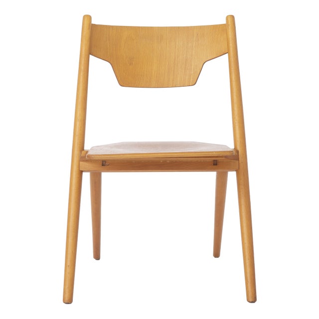 Vintage German Hiller Folding Chair in Beech, 1970s For Sale