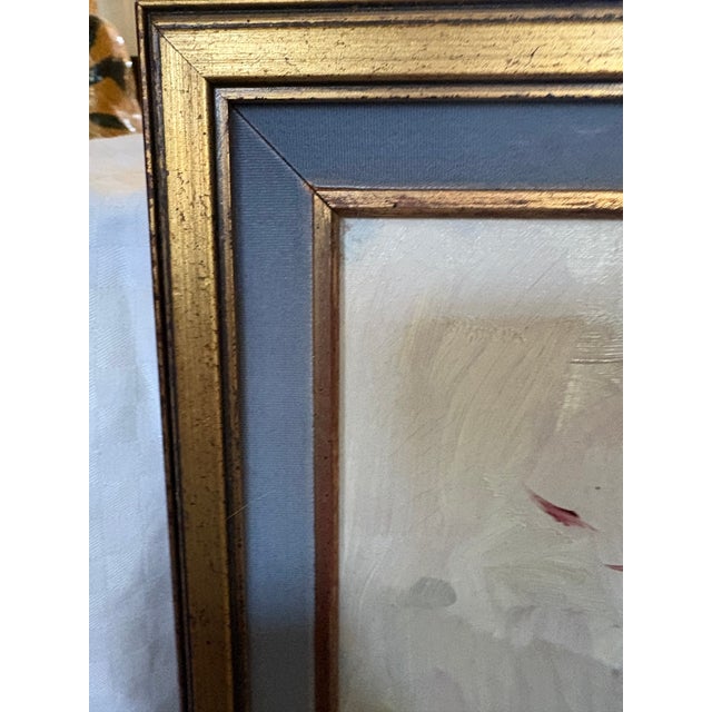 Raspberry Pink Floral Painting by French Artist, Emrik Renier For Sale - Image 8 of 9