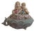 Rare Antique Norleans Bisque Candy Trinket 3 Foot Box Cherub Rose For Sale