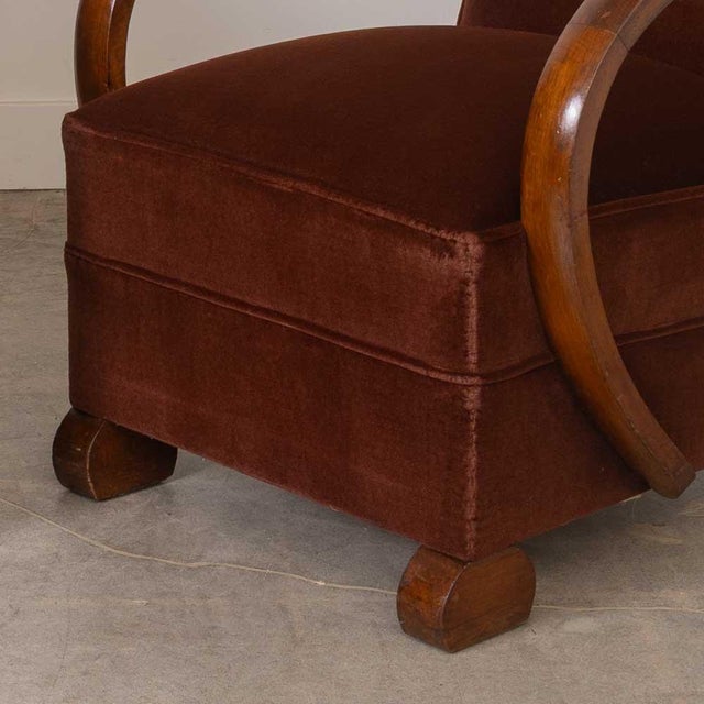 Maroon Pair of 1930s French Art Deco Chairs For Sale - Image 8 of 16