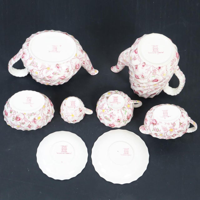 Vintage Copeland Spode Rosebud Chintz China Dinnerware Set 124 Piece