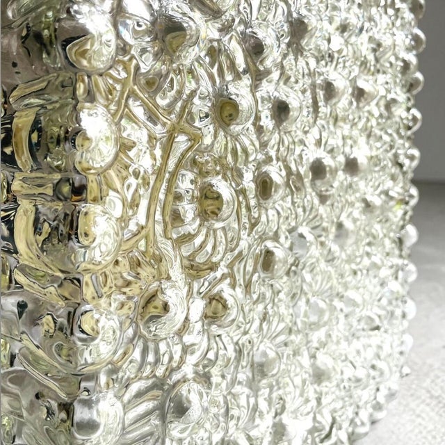 Black Large Square Clear Glass Wall or Ceiling Flush Mount Light, 1970s For Sale - Image 8 of 18