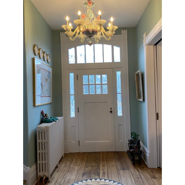 1977 Vetreria Artistica Stefano Murano 36” Pastel Opalescent Floral Chandelier For Sale - Image 15 of 17