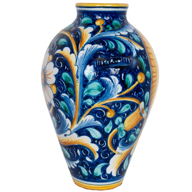 Pair Antique 18thC Italian Majolica Pottery Portrait Vases Apothecary Jars 1700 For Sale - Image 17 of 18