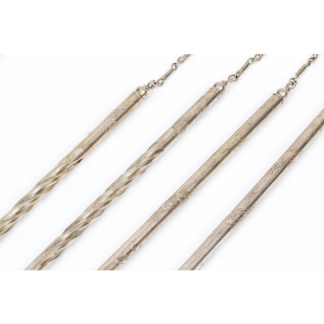 Mid 20th Century Silver Plated Pairs of Chopsticks, Two Pairs For Sale - Image 4 of 9