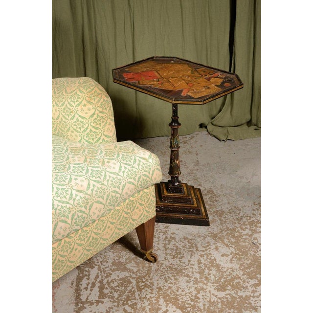 Hollywood Regency Regency Simulated Rosewood and Painted Decoupage Occasional Table, 1825 For Sale - Image 3 of 12