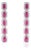 VRJewels 3.82ct Pinkish Red Ruby Diamond Dangle Earrings in 14k White Gold- A Pair For Sale