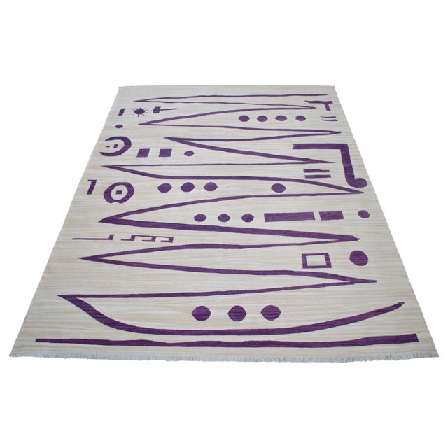 Paul Klee - Heroic Strokes of the Bow - Inspired Silk Hand Woven Area - Wall Rug 4′9″ × 6′3″ For Sale - Image 9 of 16