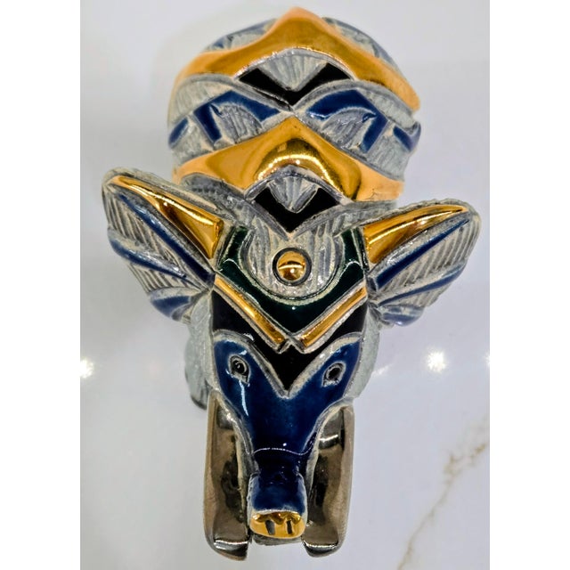 2000 De Rosa Rinconada Elephant Figurine – 24k Gold & Platinum Accents, Uruguay For Sale In Dallas - Image 6 of 11