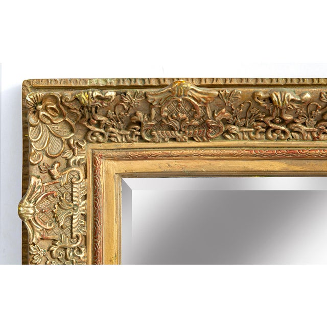 Early 20th Century Ornate Gold Framed Beveled Mirror Chairish