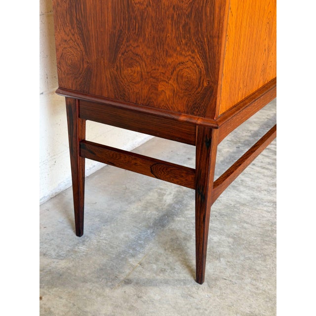 Large Rosewood Sideboard With Drop-Down Bar and Shelves Danish Mid-Century Modern 1960s For Sale - Image 13 of 16