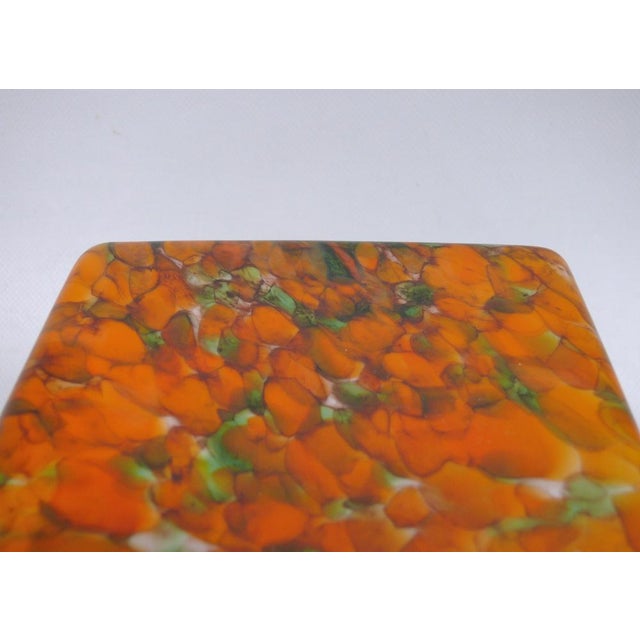 Flamed Cased Glass Table Lamp Cube in Orange, Green, Black and Beige by Peill & Putzler, 1970s For Sale - Image 10 of 16