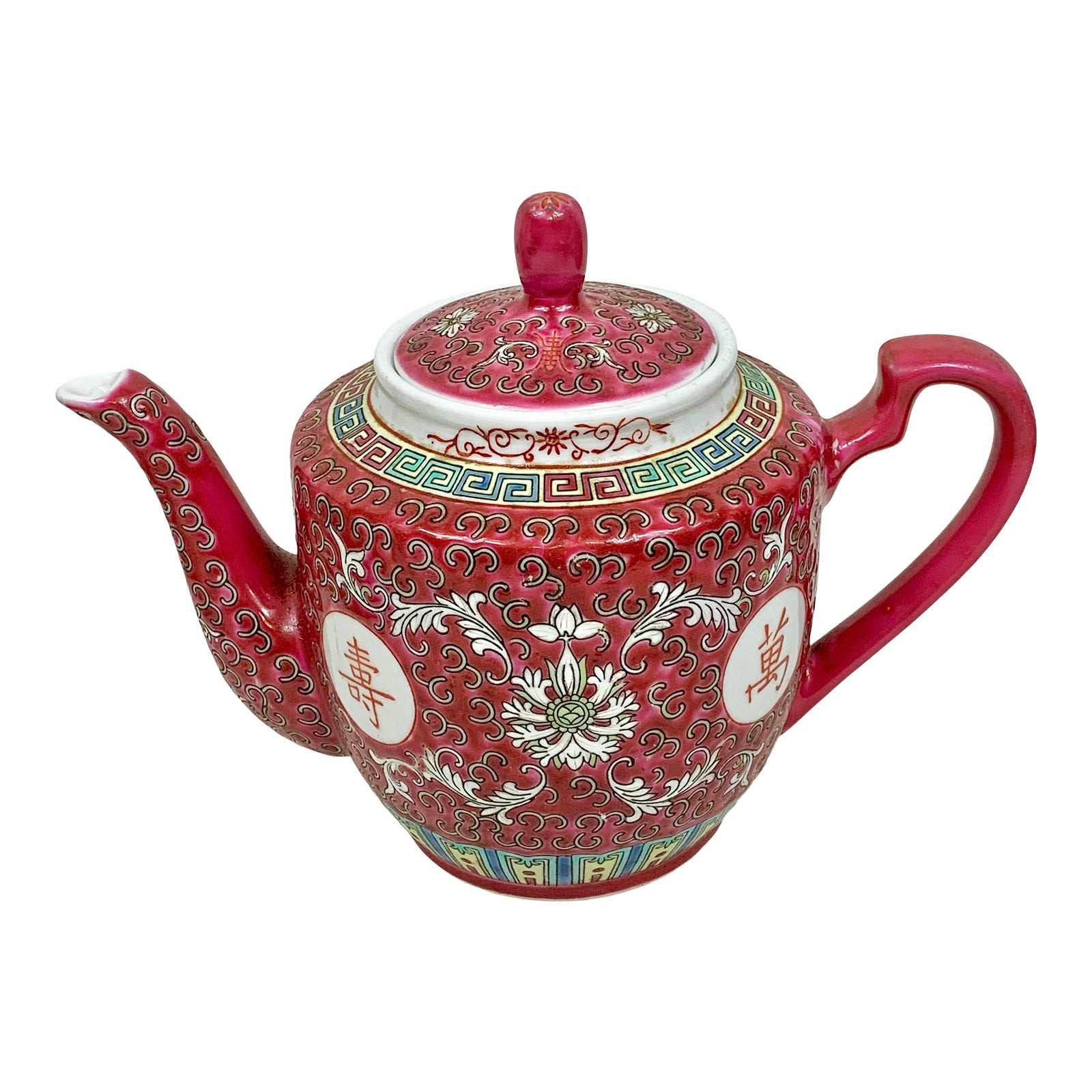 Vintage Chinese Red Teapot Chairish