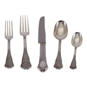 1990s Chambord Sterling Silver Hand-Crafted 5-Piece Flatware Place-Setting