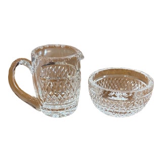 Late 20th Century Waterford Crystal Alana Open Sugar & Creamer Set For Sale