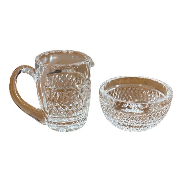 Late 20th Century Waterford Crystal Alana Open Sugar & Creamer Set For Sale