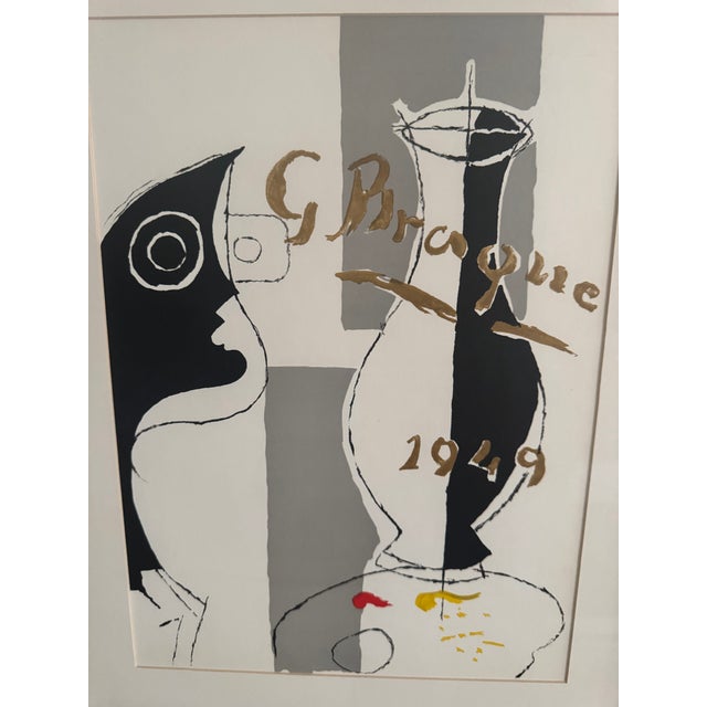 Abstract 1970s Georges Braque Reproduction Lithograph – Cubist Modernist Composition For Sale - Image 3 of 4