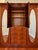 An impressive English Edwardian triple armoire crafted from richly figured mahogany and dating to circa 1900. Beautifully...