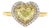 1.02 Carat Heart Shape Yellow Diamond White Diamond Ring, Size 6.5 For Sale