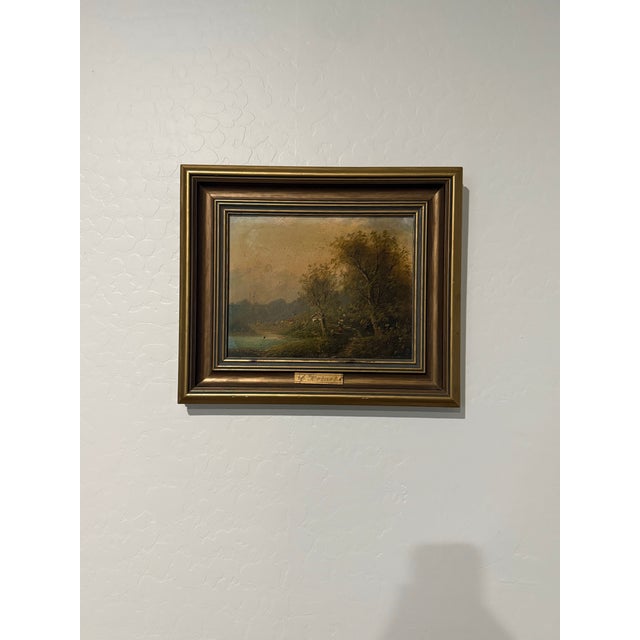 Antique European Landscape Oil Painting by A. Hobart Signed For Sale - Image 4 of 12