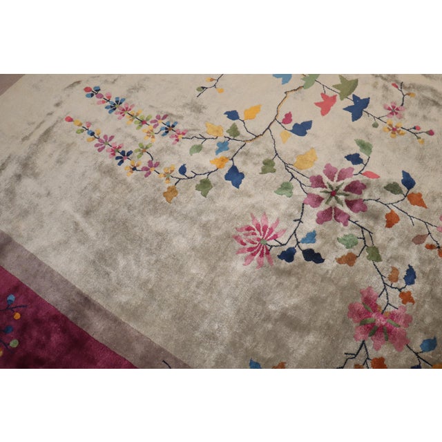 Early 20th Century Zabihi Collection Large Art Deco Chinese Room Size Rug - 12'1" x 14'6" For Sale - Image 18 of 18