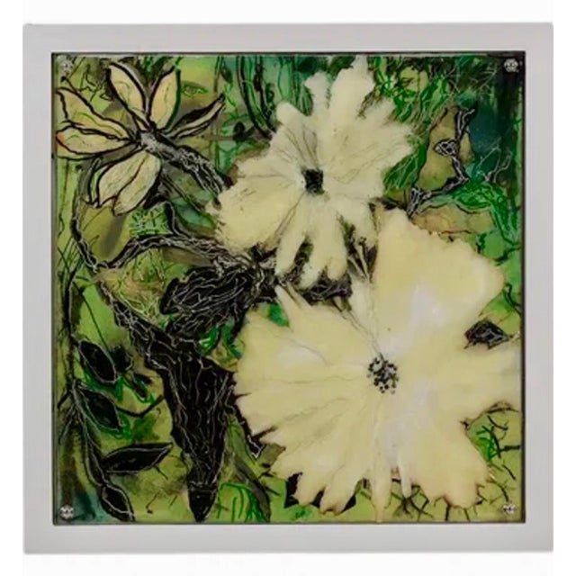 Mira Lehr, Eco Feminist Mixed Media Botanic Painting Mira Lehr Miami Abstract Expressionist, c.2008-2009 For Sale