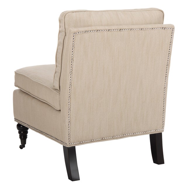 2020s Slipper Chair, Off White & Espresso For Sale - Image 5 of 10