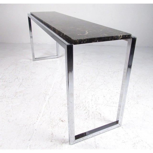 Modern Marble and Chrome Console Table Chairish