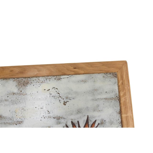 French Oak and Ceramic Coffee Table with Tiles by Monsan Picard, 1970 For Sale - Image 10 of 12
