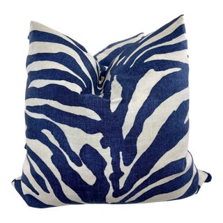 Thibaut "Serengeti" in Navy 22" Pillows-A Pair For Sale