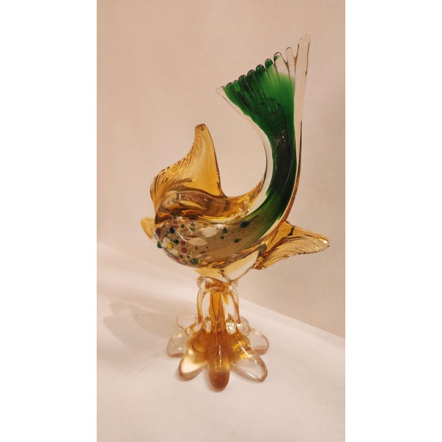 Mid-Century Modern Early 20th Century Murano Style Art Glass Fish Sculpture For Sale - Image 3 of 5