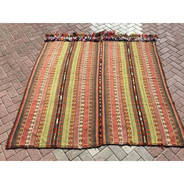 Vintage Striped Turkish Kilim Rug - 75.5" X 77" For Sale - Image 11 of 11