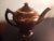 Contemporary Vintage Hall Usa Teapot Albany 0227 Burgundy With Gold Trim For Sale - Image 3 of 7