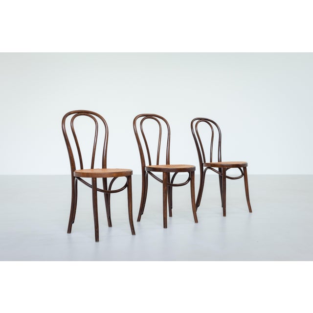 A set of three Thonet "Chaplin" chairs, produced in Romania. This set represents a beautiful blend of minimalist design...