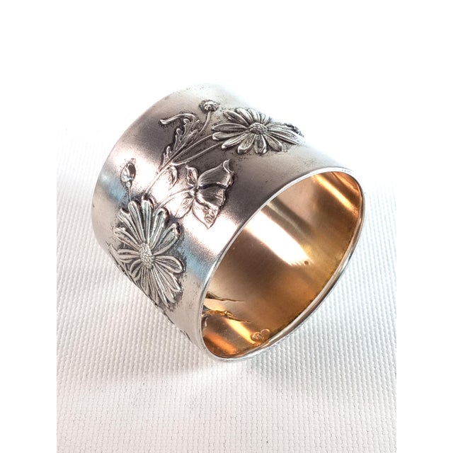 English Antique English Sterling Silver Art Nouveau Napkin Ring. C. 1890-1900. Original Box. For Sale - Image 3 of 8