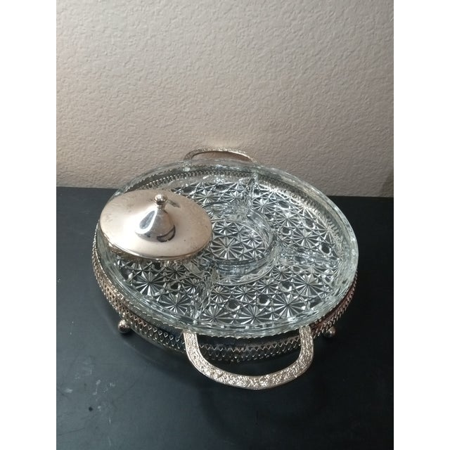 1940s Queen Anne Mayell England Silver Plated Hors D’oeuvres Divided Serveware For Sale - Image 4 of 6