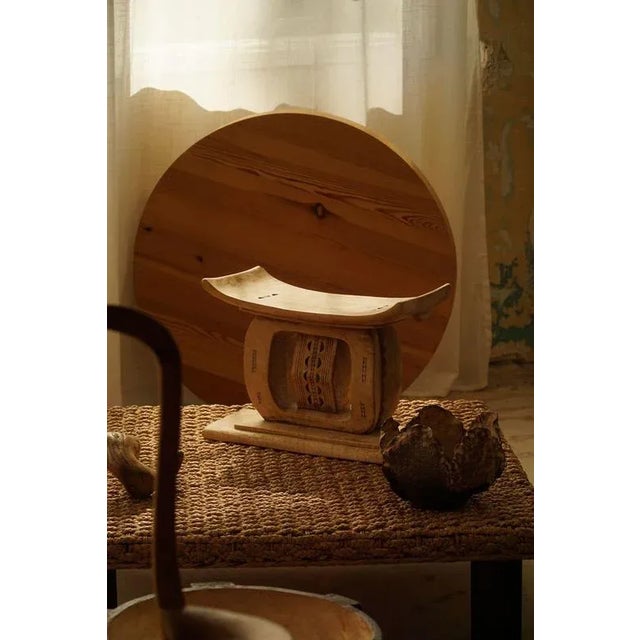 20th Century Wabi Sabi West African Hand Carved Hardwood Stool, 1970s For Sale - Image 4 of 12