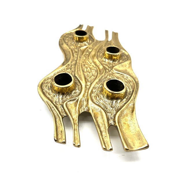 Sculptural Brutalist Four-Flame Candlestick by Antonella Caprio Saviato, Italy, 1960s For Sale - Image 6 of 16