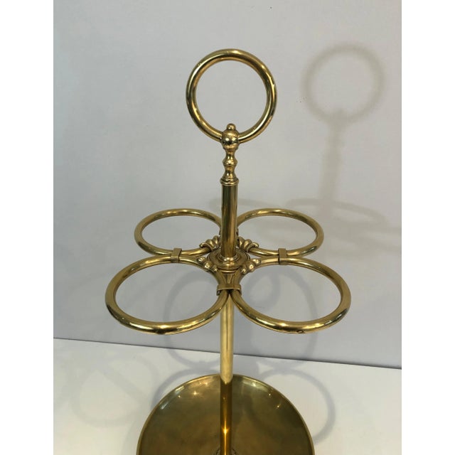Metal 1900s Round Brass Umbrella Stand For Sale - Image 7 of 12