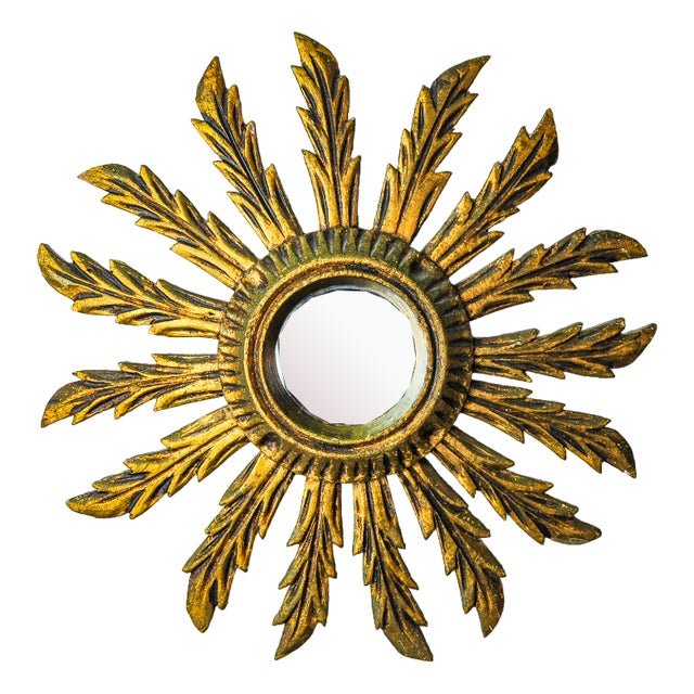 Sun Mirror in Gilded Wood, France, 1960s For Sale