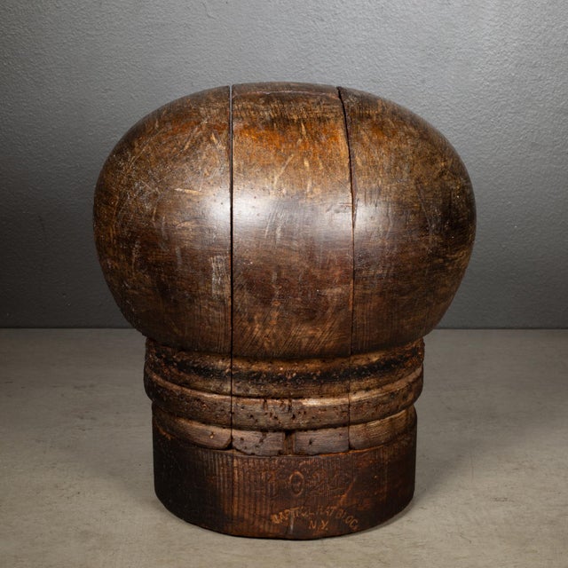 Wood Antique Millinery Puzzle Block Hat Form c.1890-1920 For Sale - Image 7 of 10