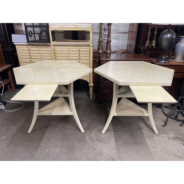 Dennis & Leen Lambert Hexagonal Side Tables—A Pair For Sale - Image 11 of 12
