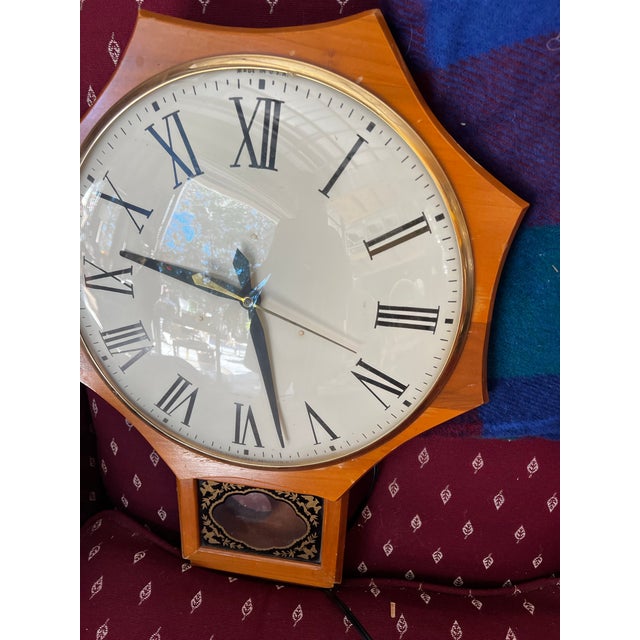 Vintage United Clock Corp Octagon Electric Wall Clock For Sale - Image 12 of 12